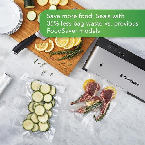 FoodSaver PowerVac Compact Vacuum Sealing Machine - Stainless Steel & Black | Preserve Freshness & Reduce Waste