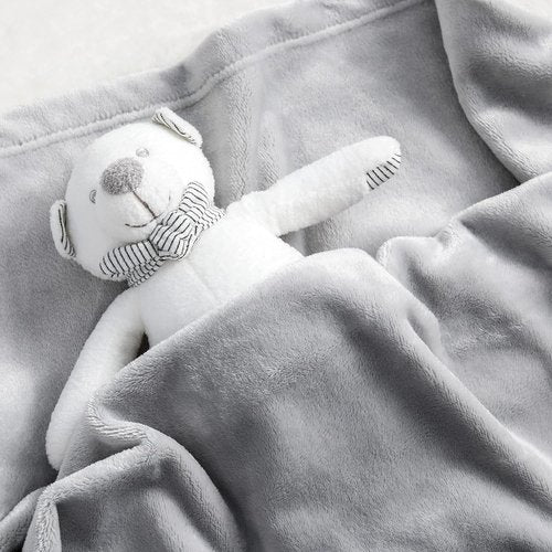 Bedsure GentleSoft Fleece Blanket - Cozy Small Throw for Kids, 43x55 Inches, Light Grey