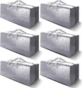 VELVETSURE Extra Large Heavy-Duty Moving Bags - Durable Storage Totes with Backpack Straps & Zippers | Set of 6, Silver