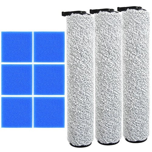 PhoebCynthi NEW400 Replacement Brush Roller Accessories Kit Compatible with Eureka NEW400 Vacuum Cleaner. Vacuum Cleaner Replacement Parts（3 Brush Rollers +6 Sponges）