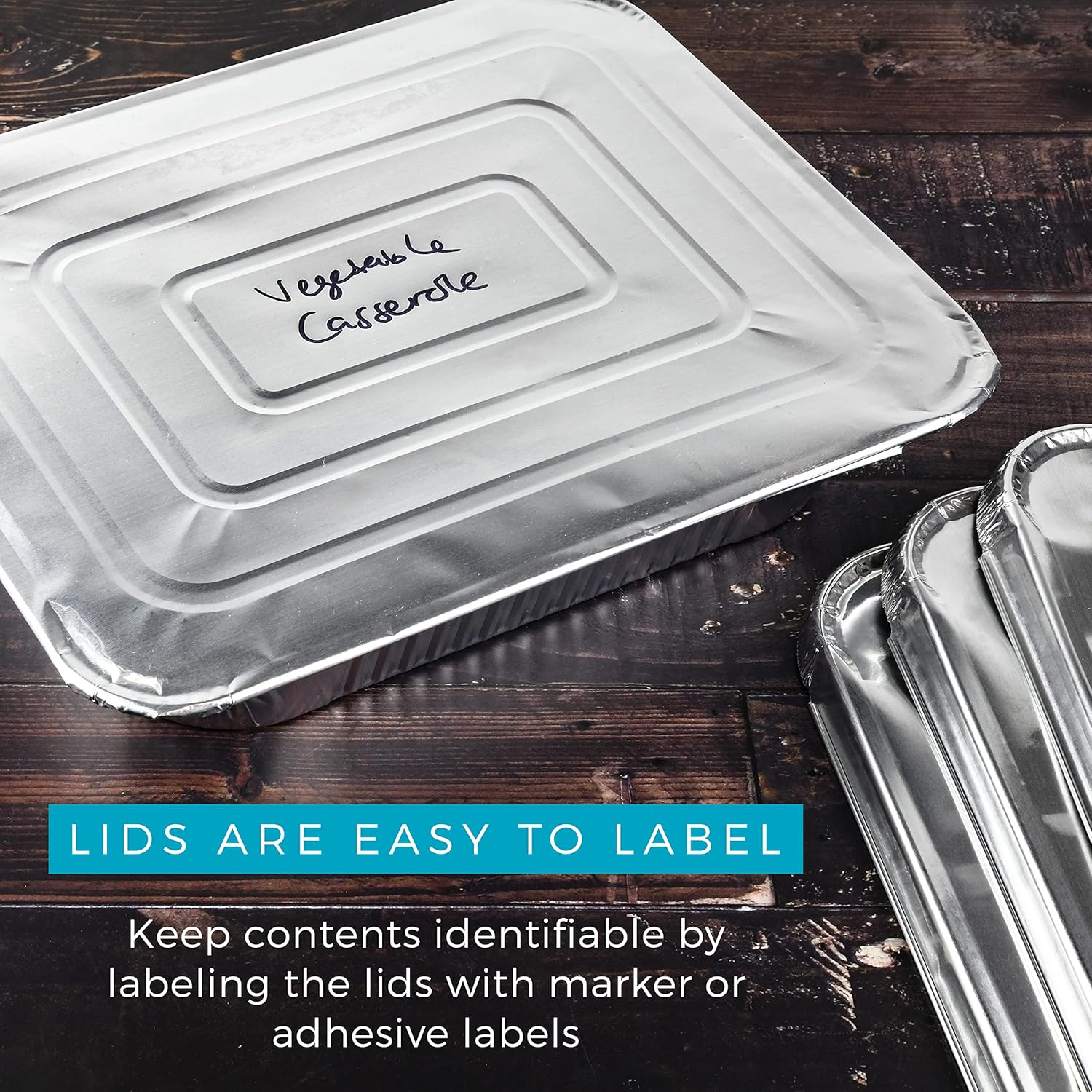 NYHI 9x13 Aluminum Pans With Lids - Disposable Foil Catering Trays for Baking & Roasting | 10 Pack