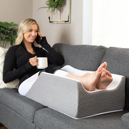 Kolbs Double Leg Elevation Pillow - Post Surgery Comfort with Stylish Jacquard Cover