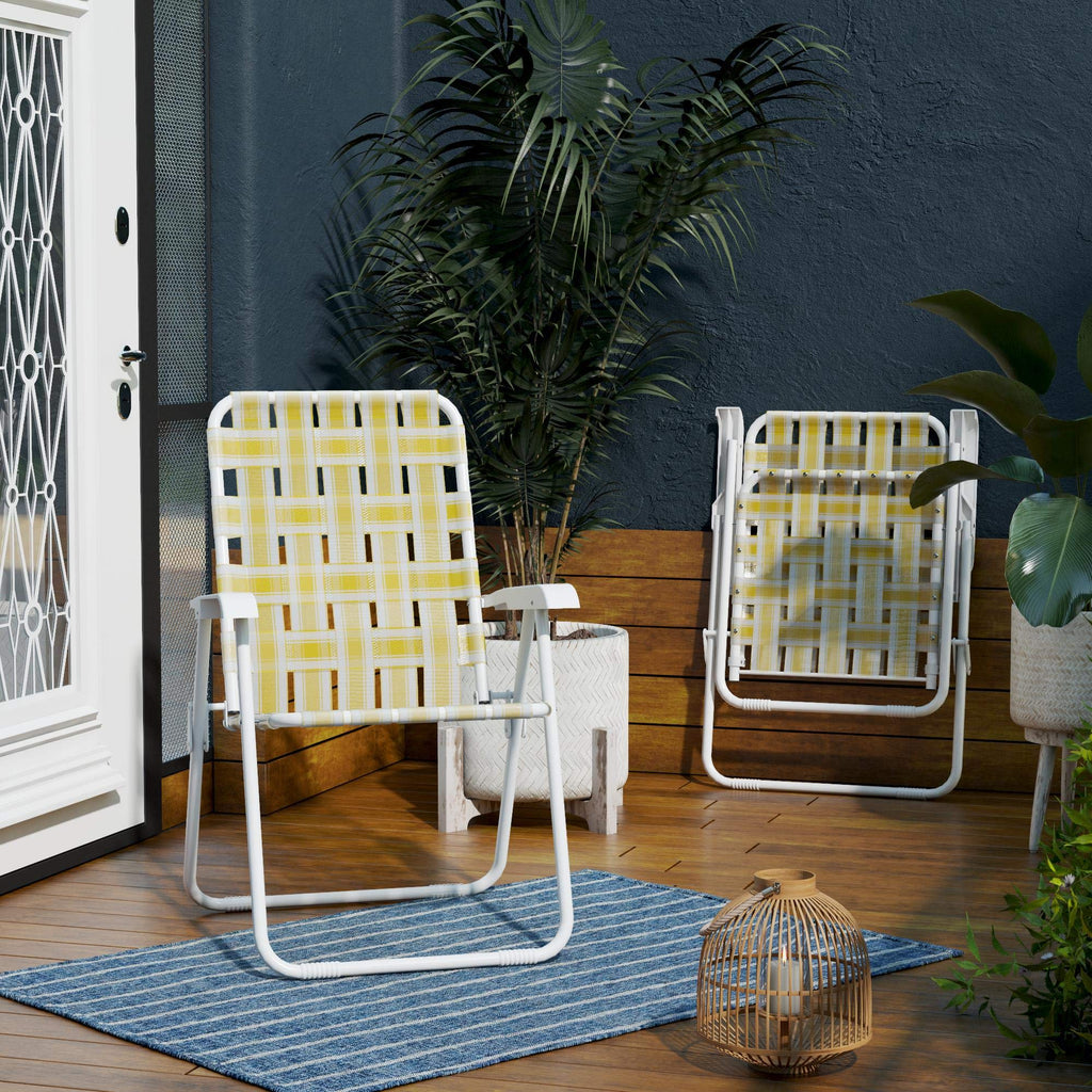 Novogratz Poolside Gossip, Priscilla Folding Chairs, 2-Pack, Yellow