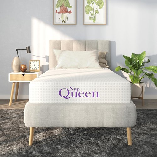 NapQueen Twin Size Mattress - 8 Inch Bamboo Charcoal Memory Foam Bed in a Box for Ultimate Comfort