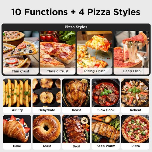 Midea Flexify Pro Toaster Oven Air Fryer Combo - 26.4 QT French Door Design | 450°F Graphene Cooking