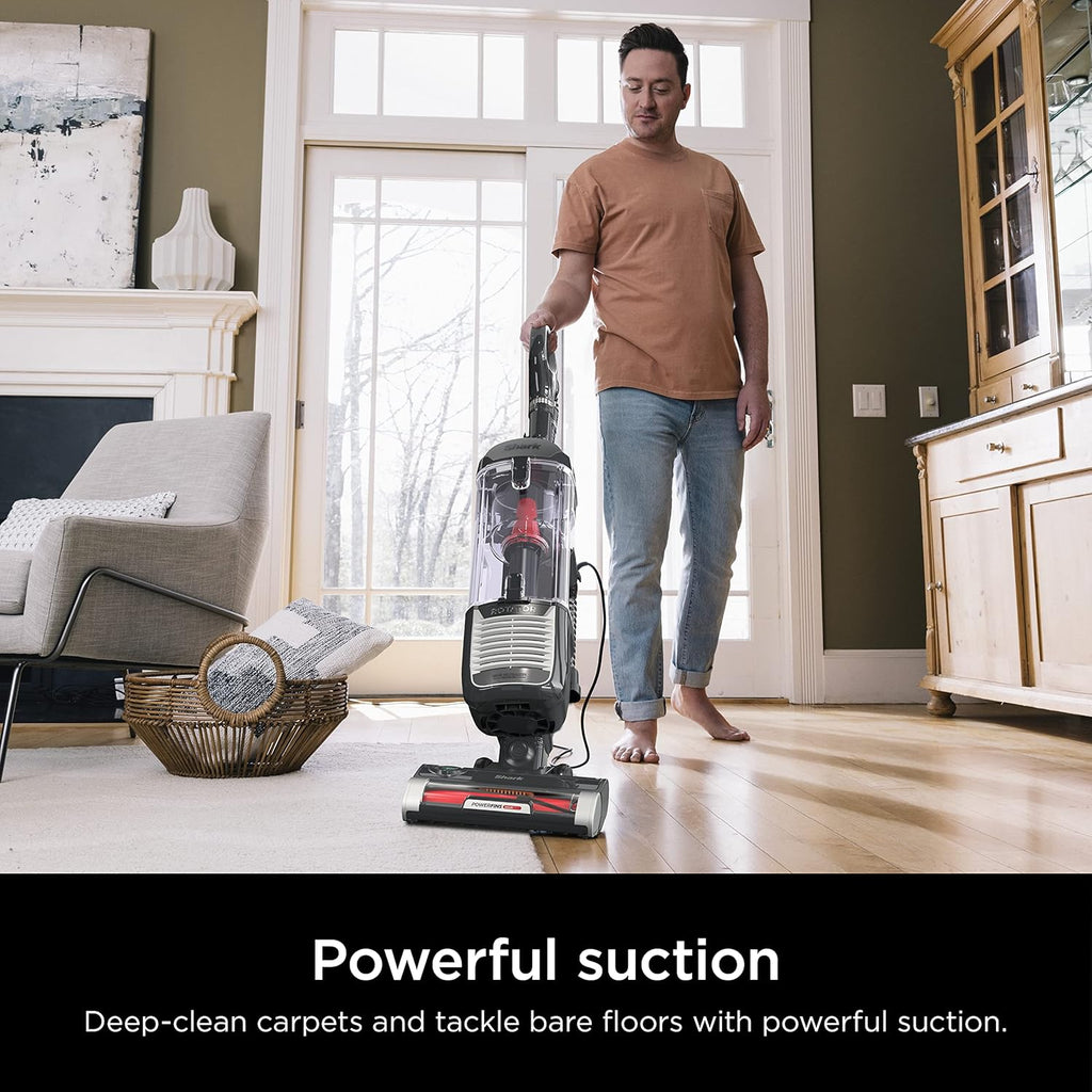 Shark ZU102 Pet Upright Vacuum - PowerFins HairPro & Odor Neutralizer, Charcoal, 2.9L Dust Cup