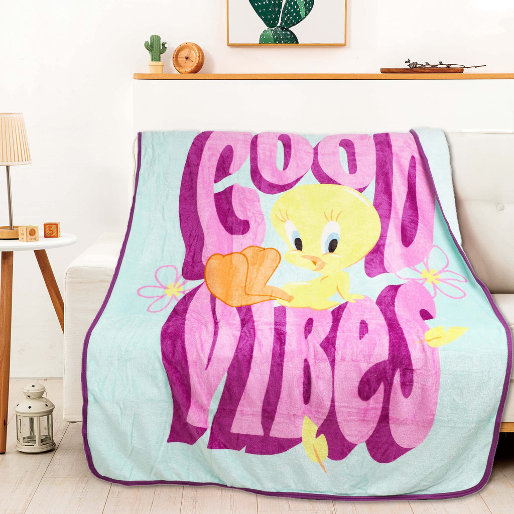 Northwest Looney Tunes Silk Touch Throw Blanket, 46" x 60", Good Vibes