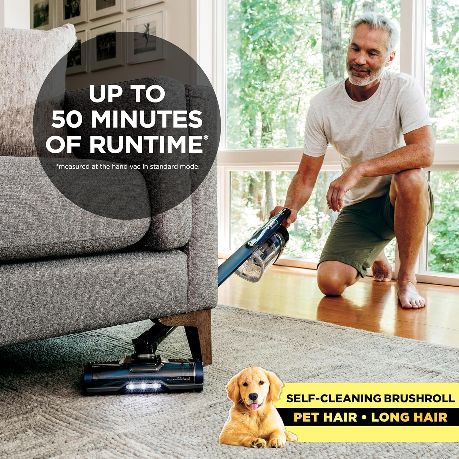Shark Cordless Vacuum Cleaner - Lightweight & Portable with HEPA Filter | 50-Min Runtime, Blue
