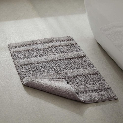 Kenneth Cole - Bath Rug Set, Soft Tufted Cotton Bathroom Decor, Absorbent Waffle Inspired Construction (Solid Waffle Grey, 2 Piece)