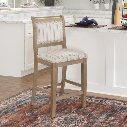 Linon Home Decor Products Newton Grey Counter Stool, Gray Wash