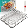 OPENICE Large Air Fryer Basket - 15.3" x 11.0" Stainless Steel Tray with 30 Parchment Papers for Baking & Grilling