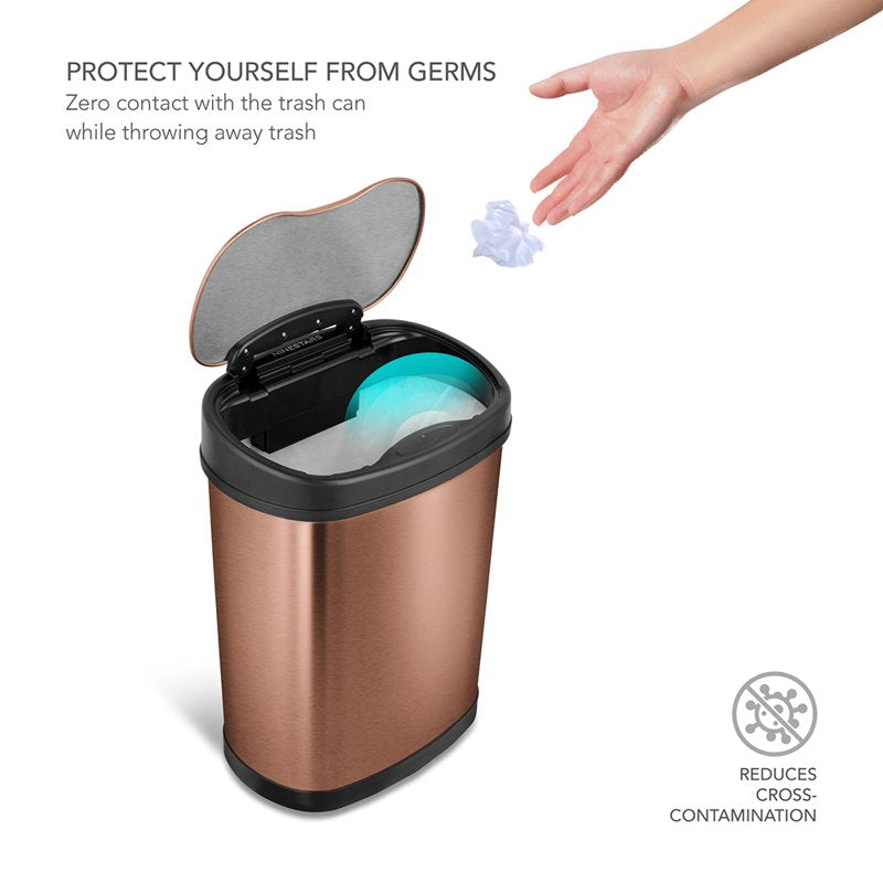 4 Gallon Stainless Steel Automatic Trash Can - Gold
