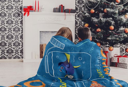 Northwest Finding Nemo Micro Raschel Throw Blanket, 46" x 60", with The Flow