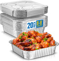 Aluminum Pans 8x8 - 20 Pack Disposable Foil Pans With Lids for Cooking, Baking & Roasting