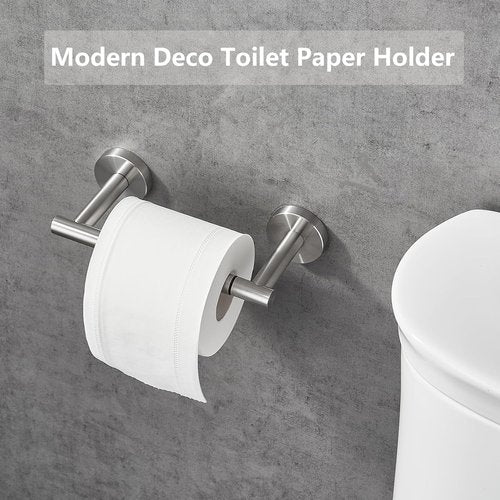 Brushed Nickel Toilet Paper Holder by [Brand Name] - Double Post Pivoting Design, Rustproof & Wall-Mountable for Mega Rolls