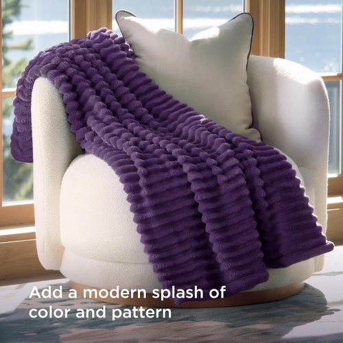 Bedsure GentleSoft Purple Fleece Blanket - Cozy 50x60 Inch Throw for Women & Girls