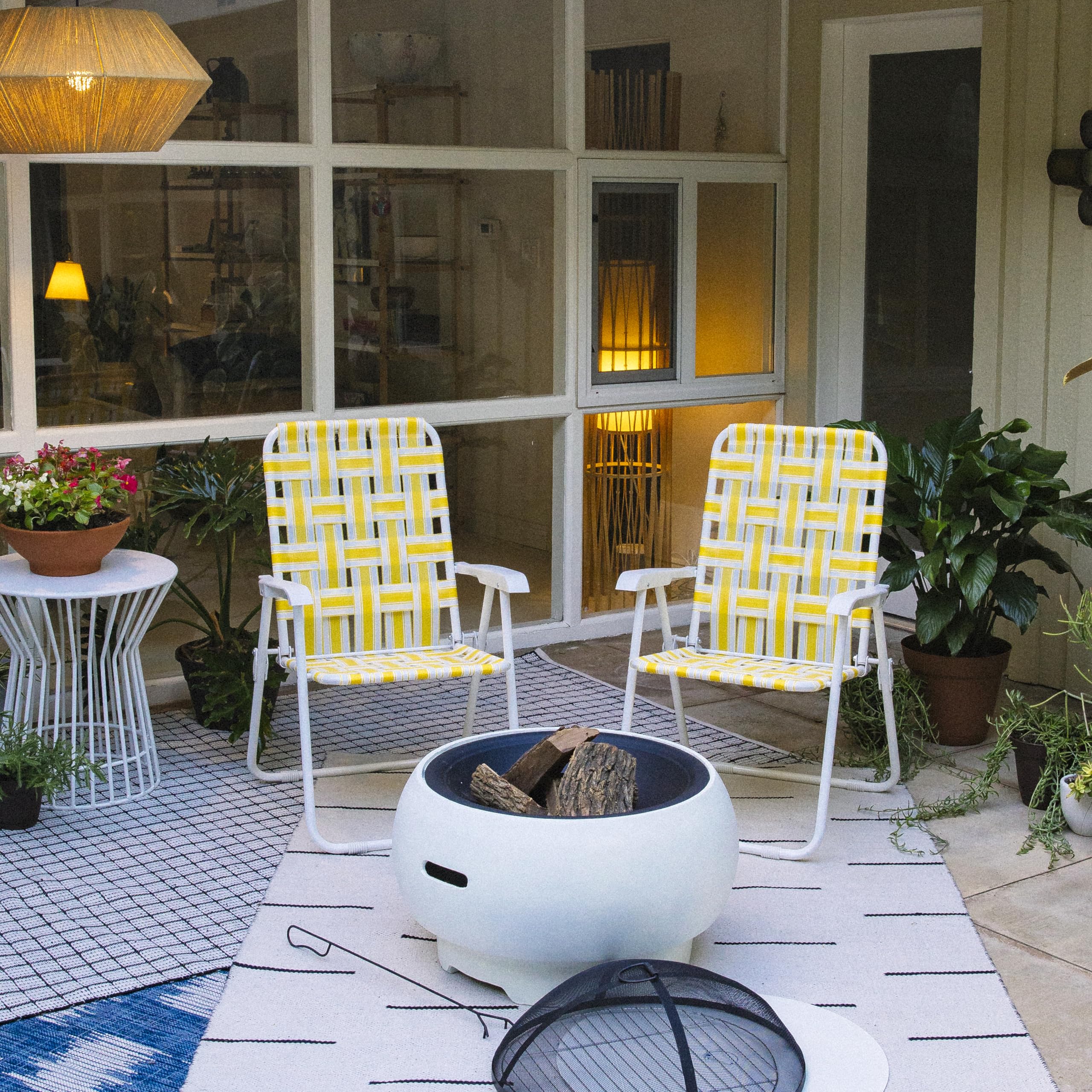 Novogratz Poolside Gossip, Priscilla Folding Chairs, 2-Pack, Yellow