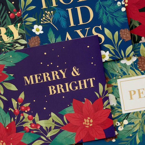 Hallmark Bulk Boxed Christmas Card Assortment, Elegant Jewel-Tone Floral Assortment (72 Cards and Envelopes)