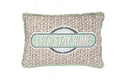 Creative Co-Op Let's Stay Home Reversible Rectangle Cotton Stamp Solid Back Lumbar Pillow, Green