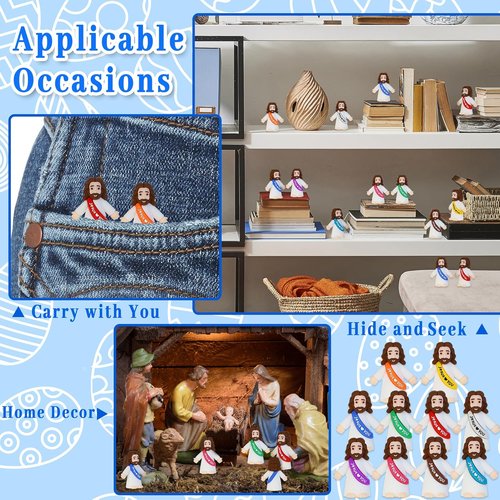 Bamamon Mini Jesus Figurines - 50 Pcs Bulk Easter Toys for Sunday School & Baptism Gifts