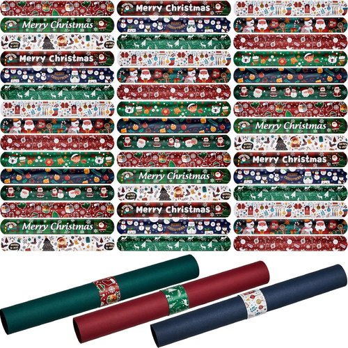 Lewtemi Gift Wrap Holder - 48-Piece Christmas Wrapping Paper Roll Storage with Metal Strips | 1.2 x 8.7 Inch