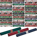 Lewtemi Gift Wrap Holder - 48-Piece Christmas Wrapping Paper Roll Storage with Metal Strips | 1.2 x 8.7 Inch