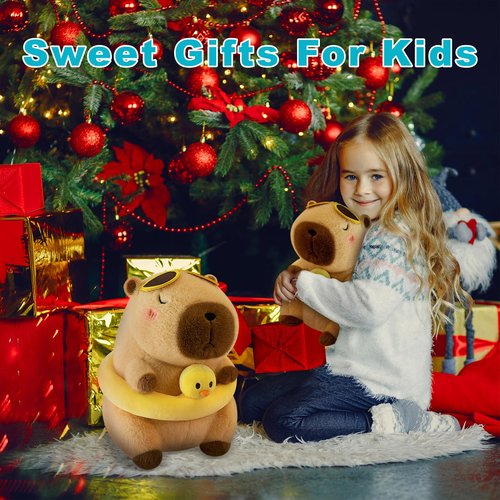WUFUVAP Cute Capybara Plush Adorable Capybara Stuffed Animal Soft Stuffed Capibara Toys Plushies Pillow Gifts for Kids (10 Inches)