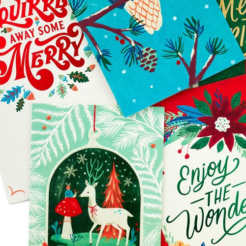 Hallmark Christmas Gift Card Holders or Money Holders Assortment, Enjoy the Wonder (5 Christmas Cards with Envelopes)