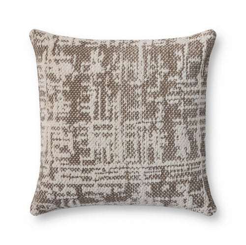 Loloi II Collection PLL0141 Dark Taupe/Ivory 22'' x 22'' Cover Only Pillow