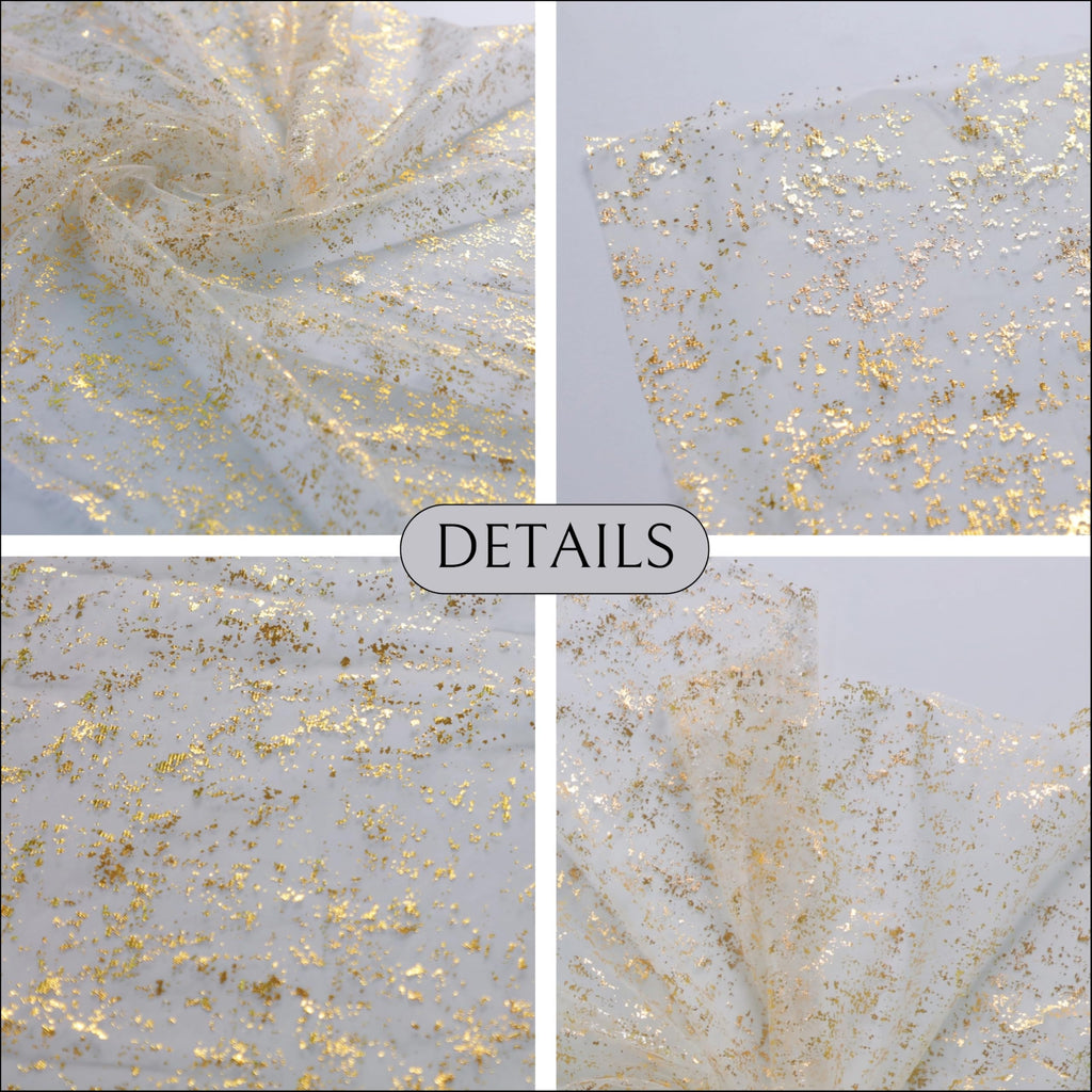 Snowkingdom 3Pcs 10Ft Gold Table Runners, Sheer Gauze Chiffon Cheesecloth Glitter Golden Metallic Foil, Gold Decorations for Home Party Wedding Birthday Anniversary Fall Thanksgiving Christmas Holiday