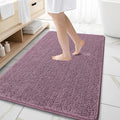 OLANLY Large Bathroom Rugs - Extra Soft Chenille Bath Mats | Quick-Dry, Machine Washable, Deep Plum 59x35