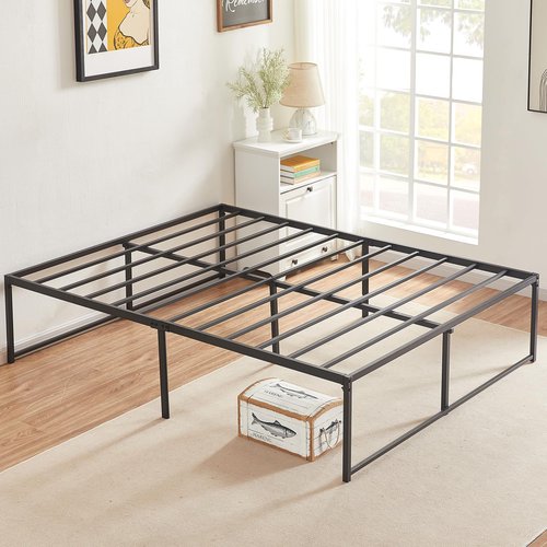 VECELO 18" Full Bed Frame Tall Metal Platform/Mattress Foundation/No Box Spring Needed