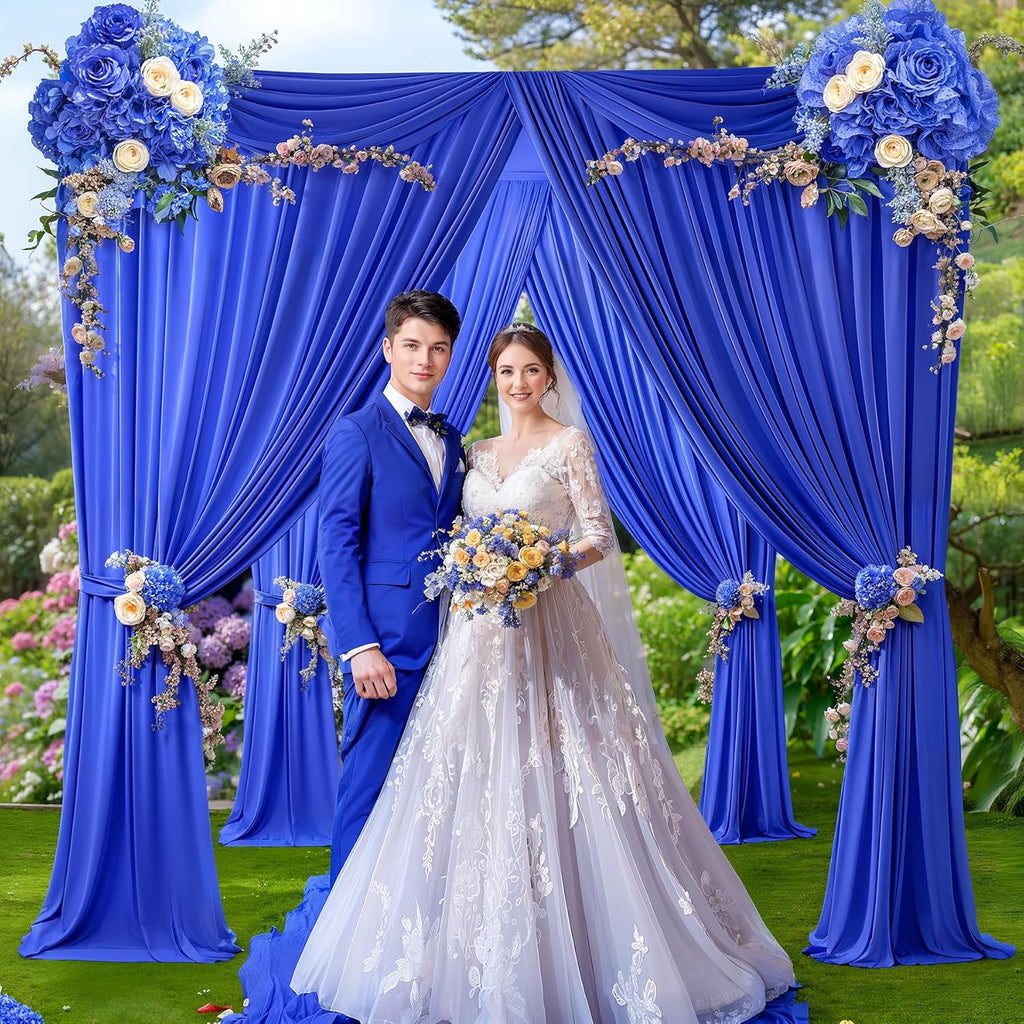 Royal Blue Backdrop Curtains by [Brand Name] - 10x10ft Wrinkle-Free Drapes for Weddings & Events