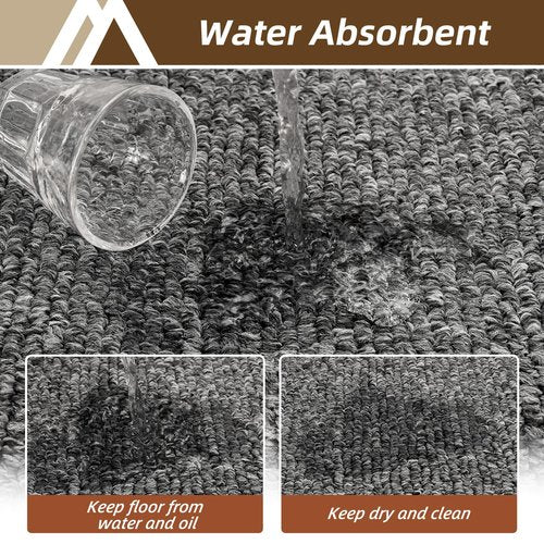 COSY HOMEER Kitchen Rugs Non-Slip 24x35/24x60 Inch Thick Polypropylene Standing Mat for Home Machine Washable, Black Frame