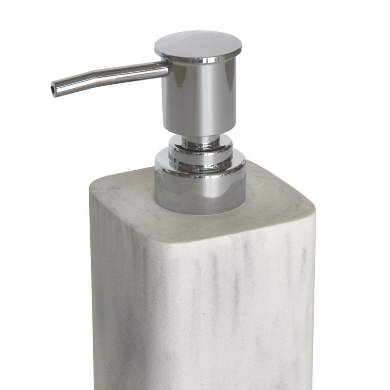 Faux Marble Resin Soap Pump Dispenser - White, Single