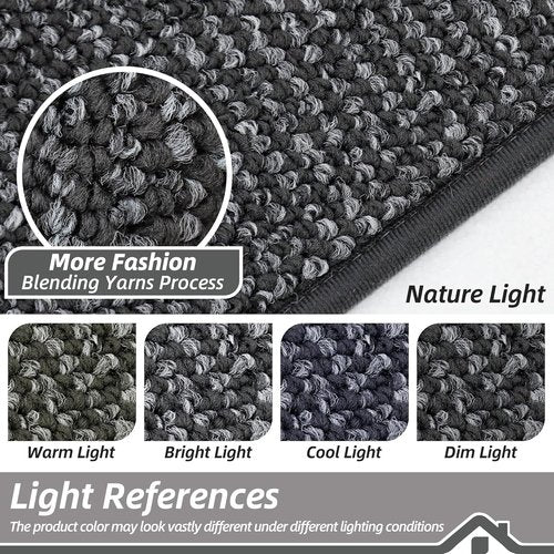 BEQHAUSE Dirt Trapper Door Mat - Non-Slip, Washable, Absorbent Entrance Mat | 20" x 48", Charcoal
