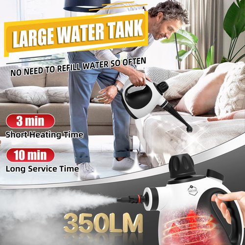 FANLILING Pressurized Multi-Surface Handheld Steam Cleaner for Home with 12 pcs Accessories, Chemical-Free Multi-Purpose Steamer for Cleaning Car, Furniture, Floor, Tile Grout and Home Use