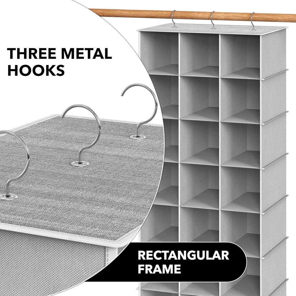 Simple Houseware 24-Section Hanging Shoe Organizer - Gray Closet Storage Solution