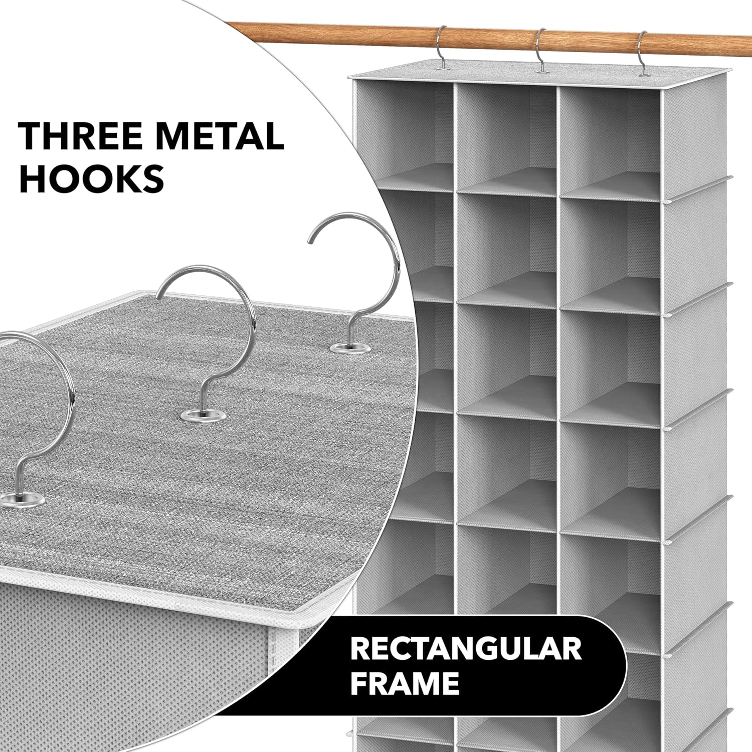 Simple Houseware 24-Section Hanging Shoe Organizer - Gray Closet Storage Solution