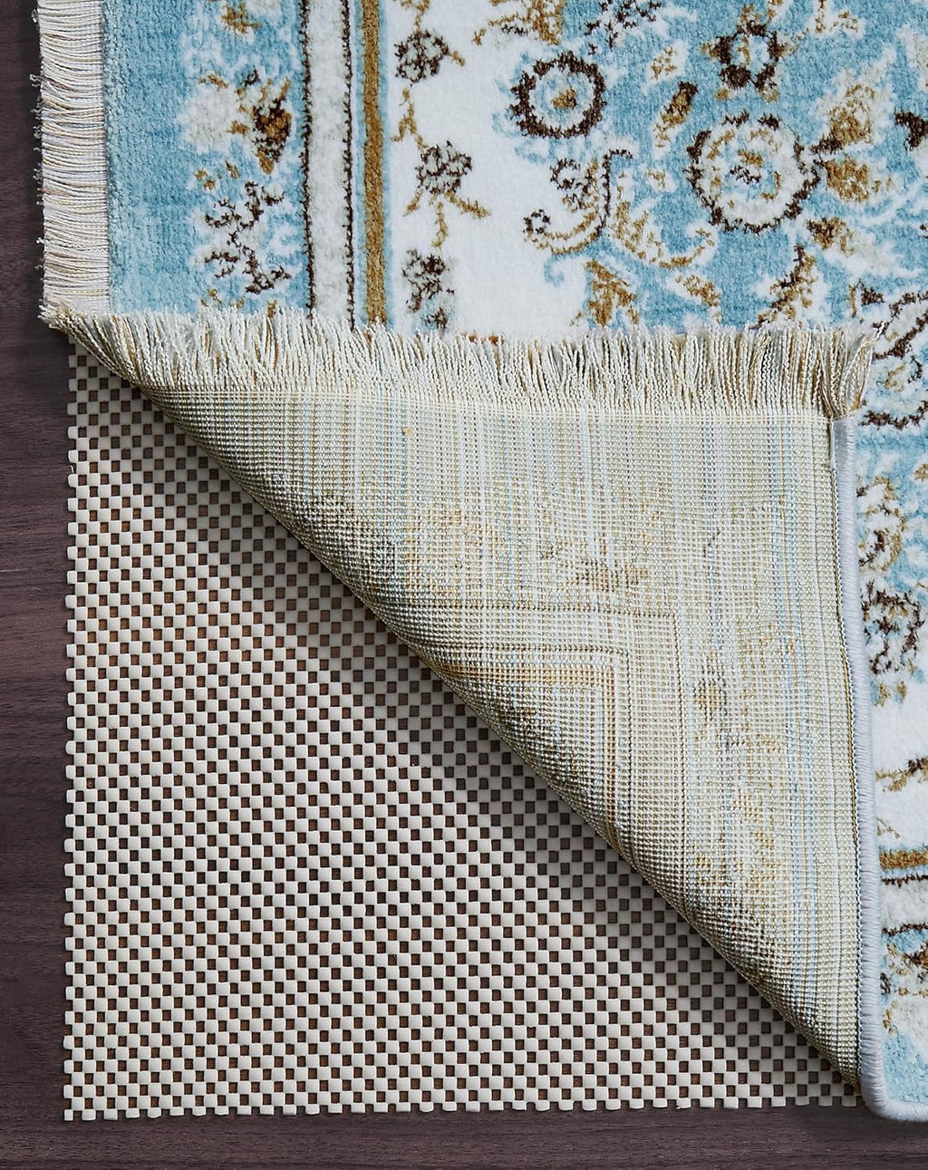 Veken Non-Slip Rug Pad Gripper - 8x11 Ft Thick Anti-Skid Mat for Hardwood & Tile Floors