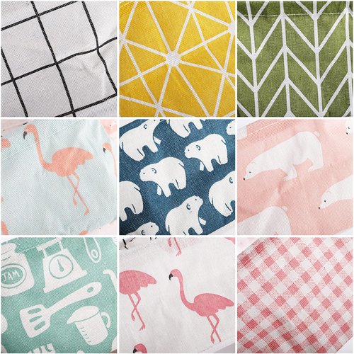 Lawei 9 Pack Mini Canvas Storage Bins - Collapsible Canvas Shelf Basket Nursery Organizer Box with Handles for Nursery Kids Bathroom Home Office