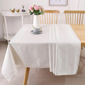 Majestic Giftware Polyester Tablecloths for Rectangle Tables | (54/72) - TC1336 Jacquard Desert White Gold Print Hem Stitch Dining Table Cover | Decorative Washable Tablecloth for Kitchen, Dining