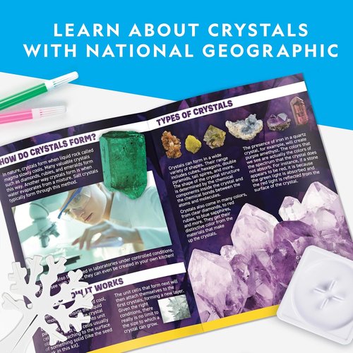 National Geographic Crystal Growing Kit for Kids - Grow a Stunning Crystal Garden in 6 Hours | STEM Art Project