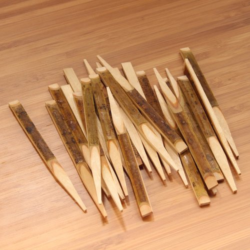 BambooMN Decorative Black Willow Wood Appetizer Picks Skewers for Catered Events, Holiday's, Restuarnts or Buffect Party Supplies, 3.5 Inches, 1000 Pieces