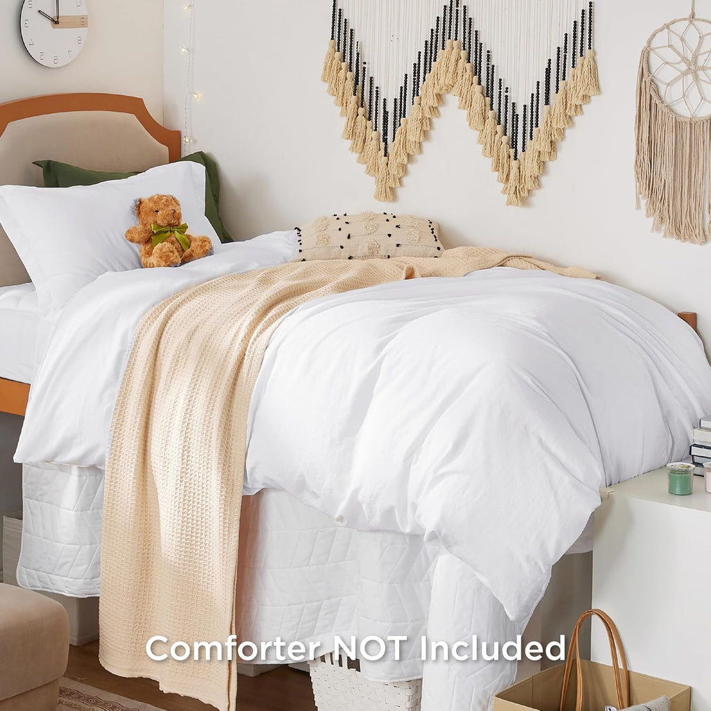 Bedsure Duvet Cover Set - Extra Soft Prewashed Cotton-Like Polyester | Twin/Twin XL, White, Zipper Closure