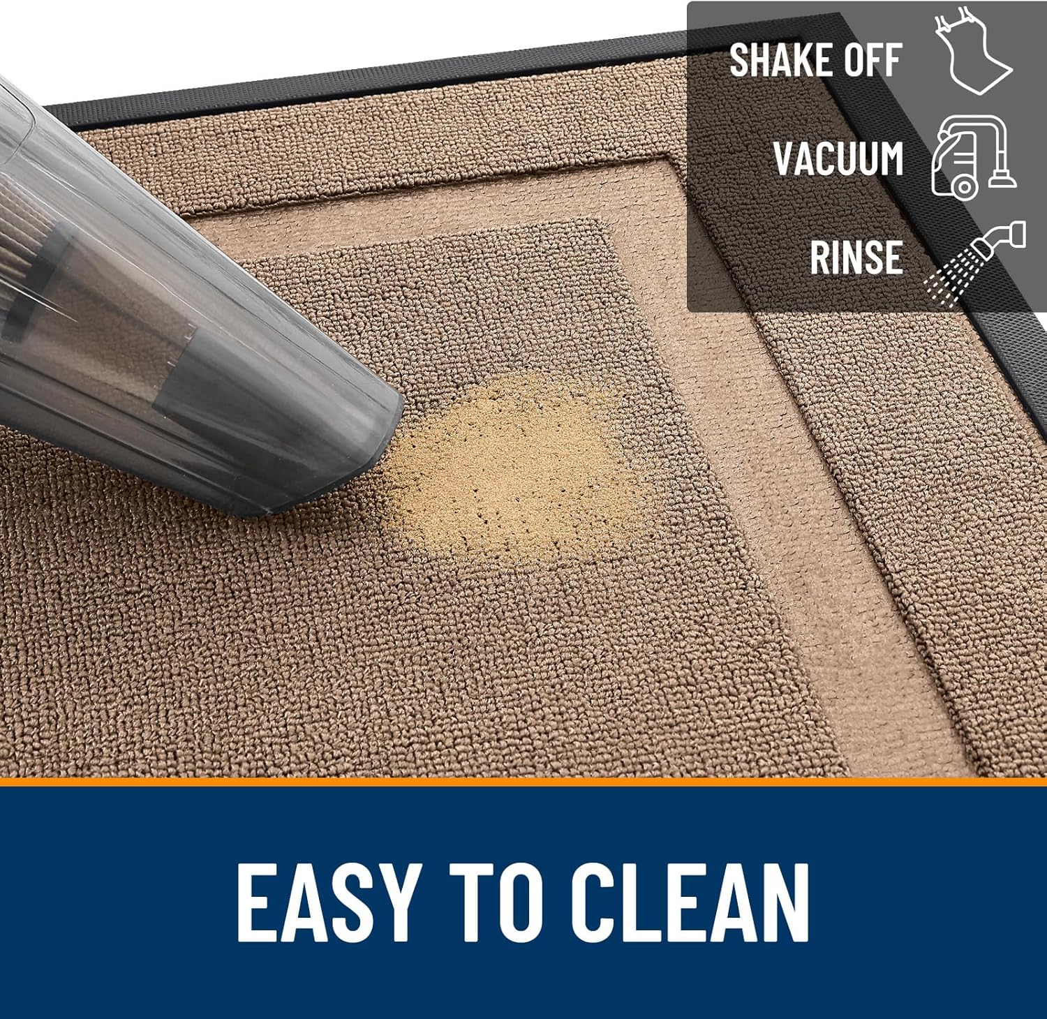 OLANLY Indoor Outdoor Doormat - Waterproof All-Season Rubber Mat | Low Profile, Easy Clean, 29.5x17 Mocha