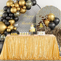 B-COOL Gold Rectangle Sequin Tablecloth 90x156-Inch Sparkly Wedding Tablecloth Long Glitter Table Overlays for Event Party Banquet