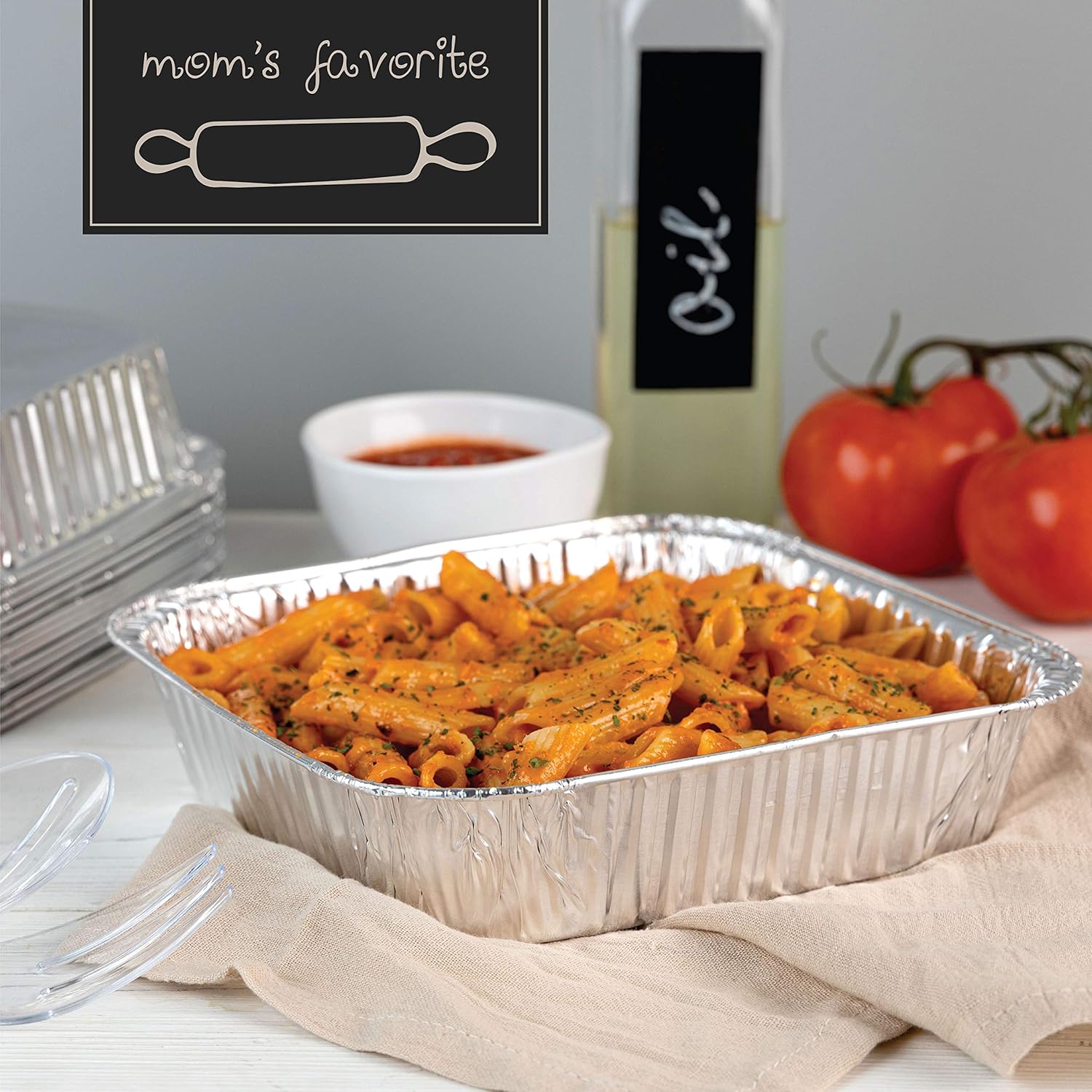 PLASTICPRO Disposable Aluminum Baking Pans - 8'' Square Foil Cookware for Cakes & Meatloaf | Pack of 10