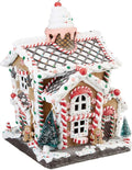 Kurt S. Adler Light-Up Gingerbread House | 14-Inch Battery-Operated Holiday Decor
