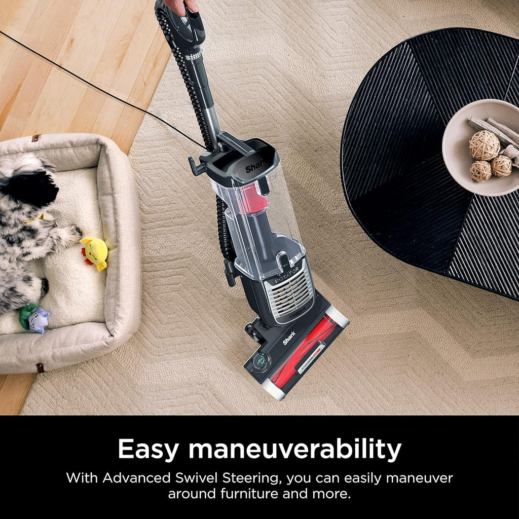 Shark ZU102 Pet Upright Vacuum - PowerFins HairPro & Odor Neutralizer, Charcoal, 2.9L Dust Cup
